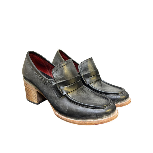 Free Bird By Steven Chevelle Leather Heeled Loafers Black Size 9