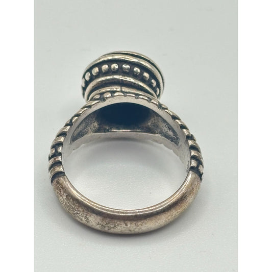 Vintage James Avery Tribal African Beaded Swirl Sterling Silver Ring