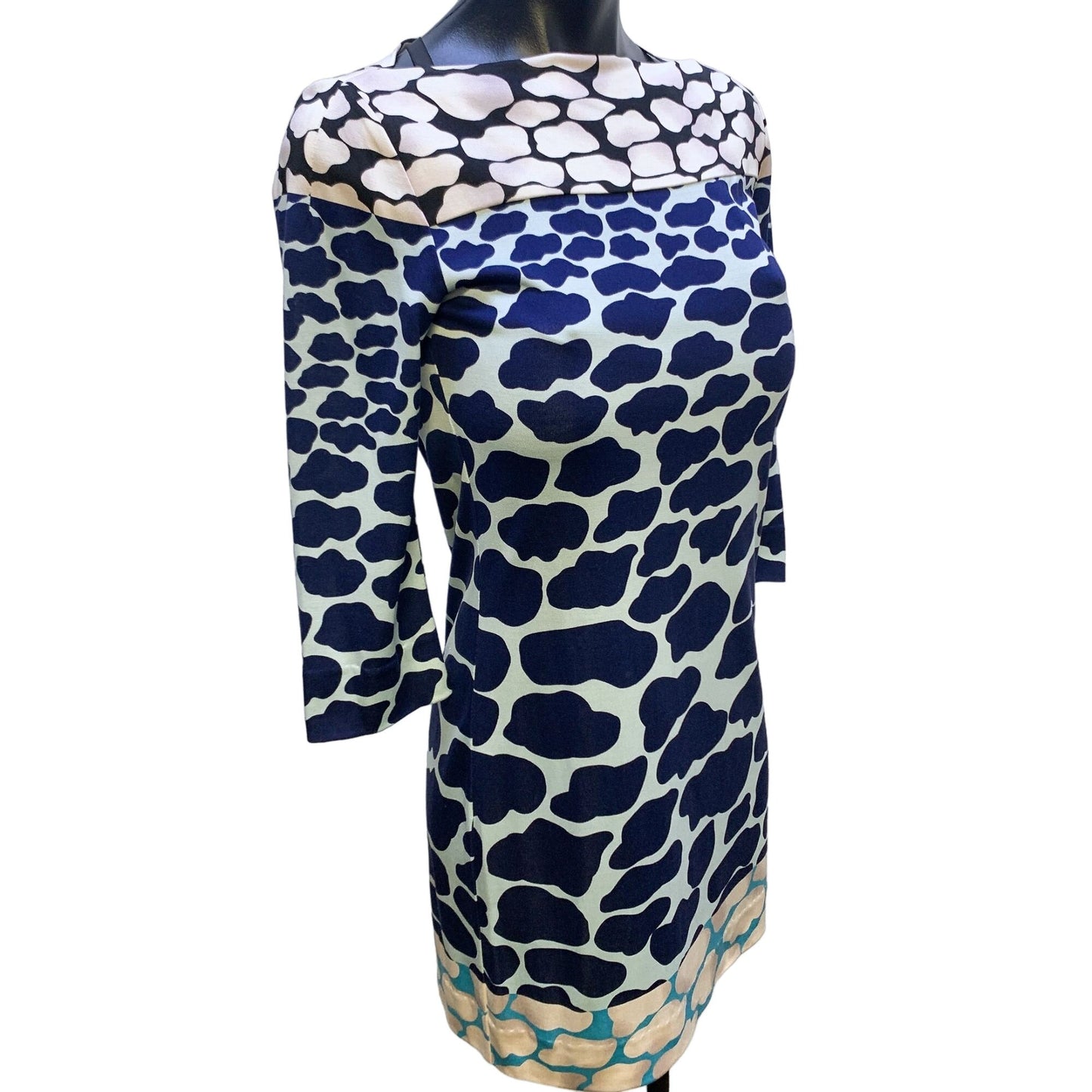 *Diane Von Furstenberg Blue & Pink Print Dress Size 2