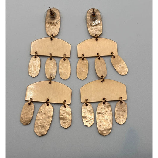 Kendra Scott Emmet Textured Gold Chandelier Drop Earrings