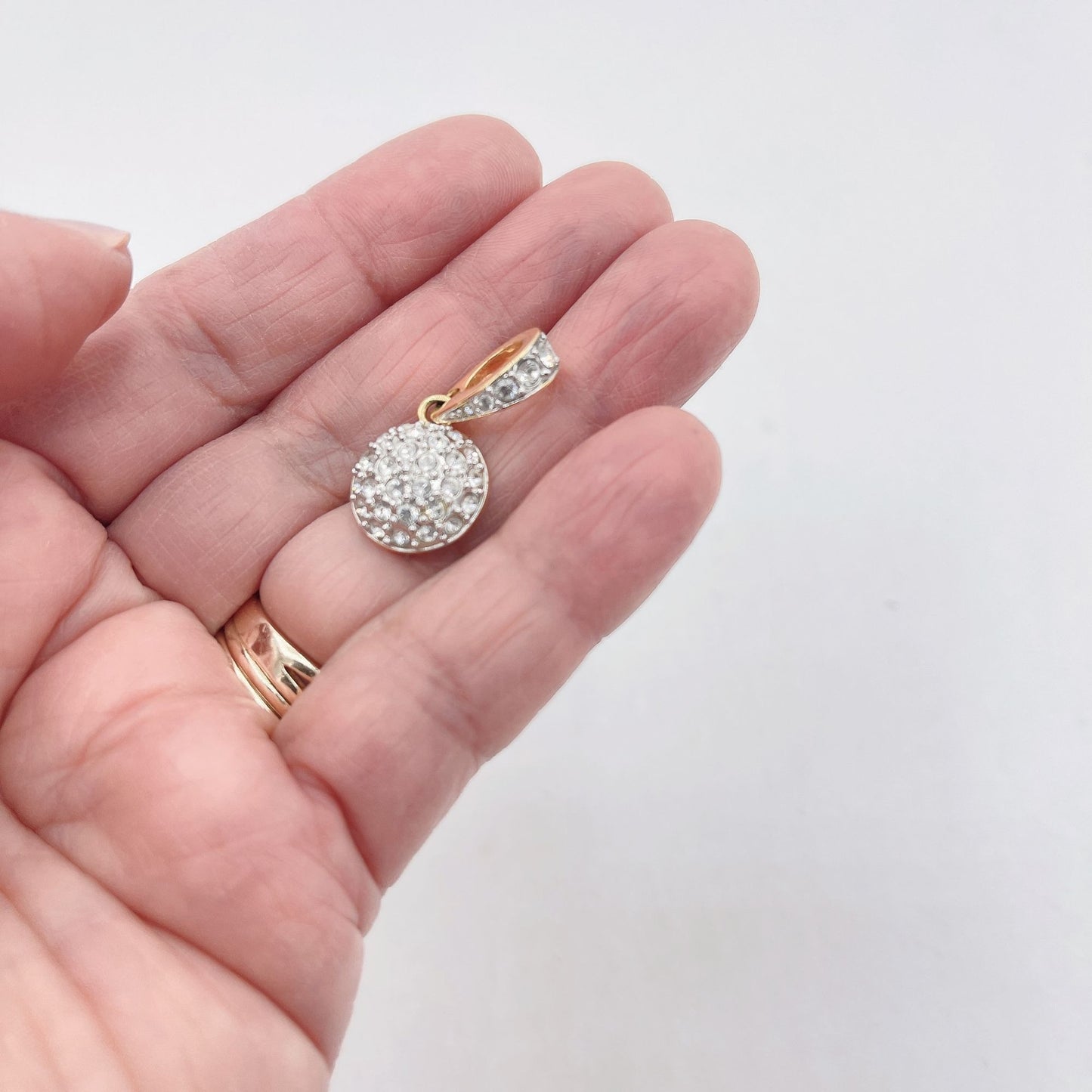 Swarovski Crystals Round Gold Pendant Small