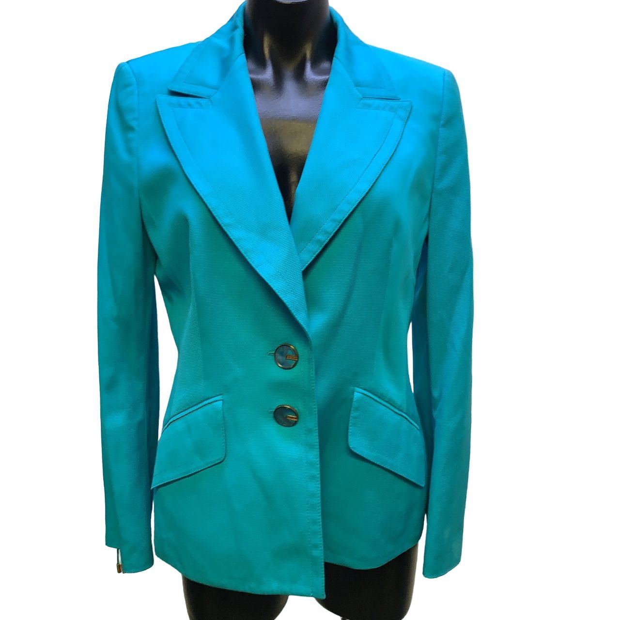 *Escada Blue Double Button Jacket Size 38/ Medium