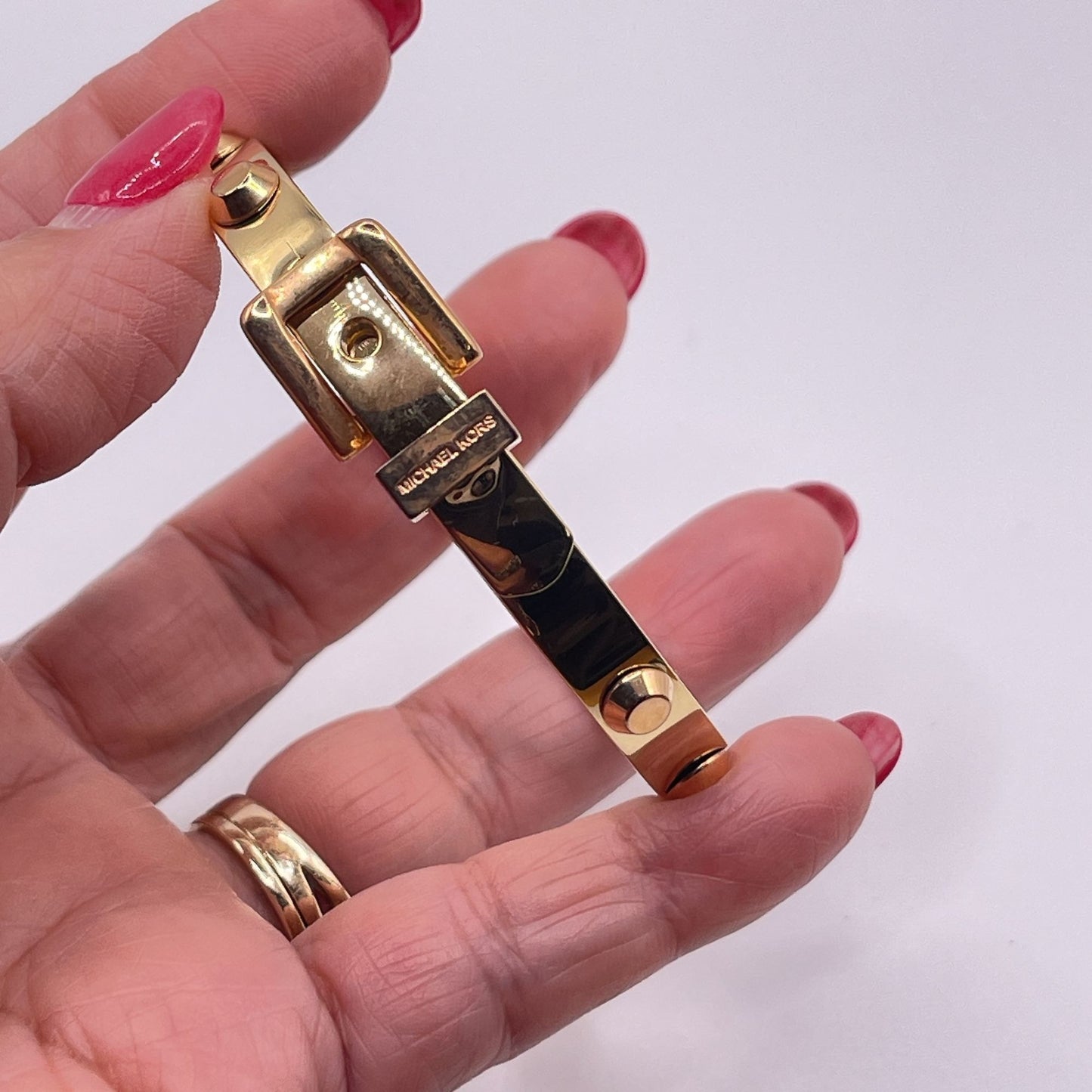 Michael Kors Gold Buckle Studded Bangle Bracelet