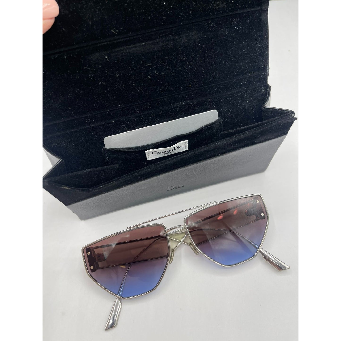 Christian Dior Clan 2 Aviator Sunglasses Silver