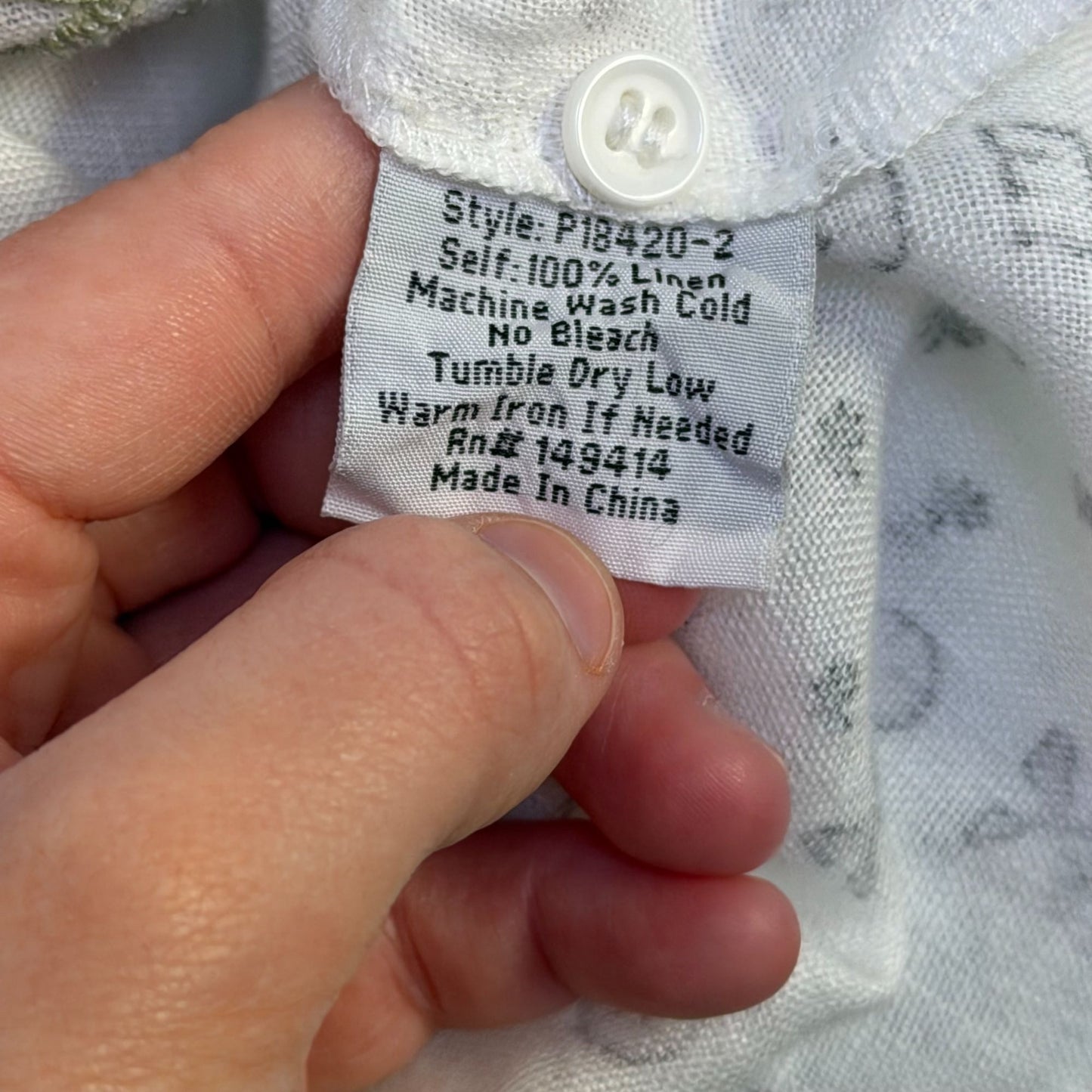 Johnny Was Linen Floral Embroidered Blouse White Multi M