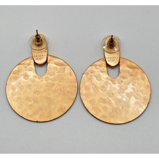 Kendra Scott Rose Gold-Toned Hammered Disc Drop Earrings