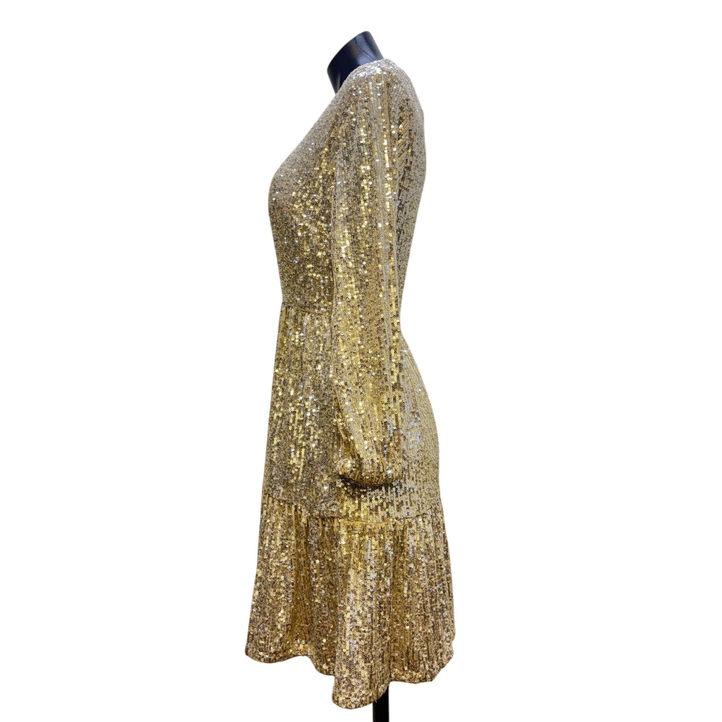NWT Vineyard Vines Sequin Tiered Dress Silver S