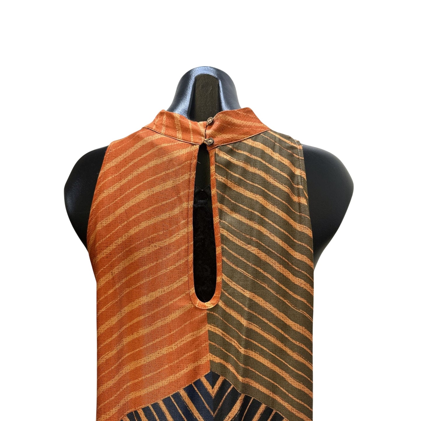 Farm for Anthropologie Orange, Green, & Blue Maxi Dress Size Large