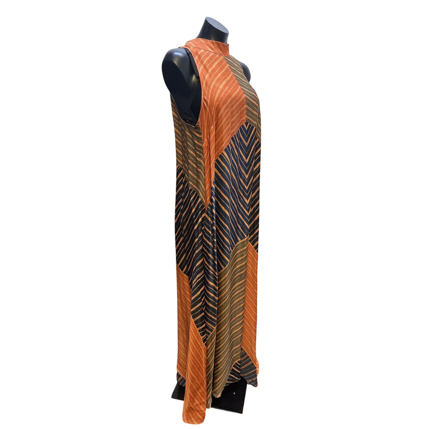 Farm for Anthropologie Orange, Green, & Blue Maxi Dress Size Large