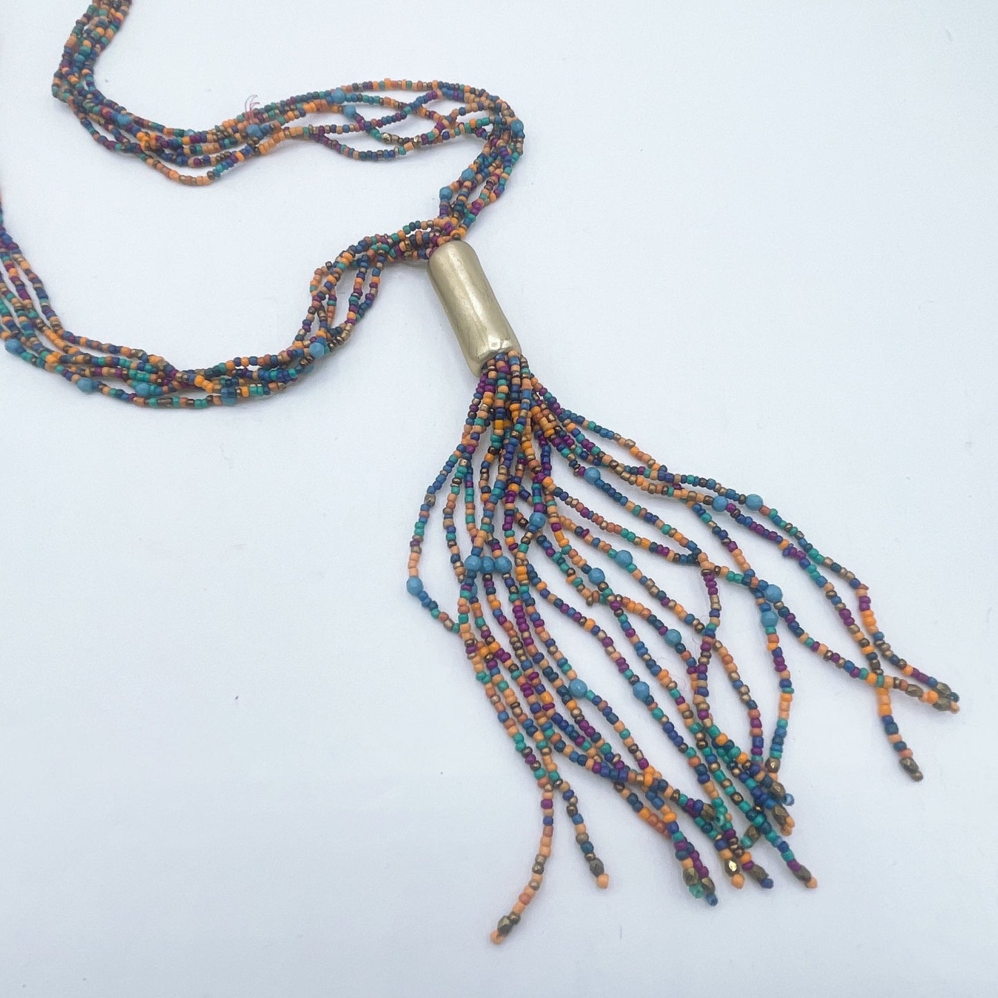 Chico's Multi Color Beaded Necklace Long