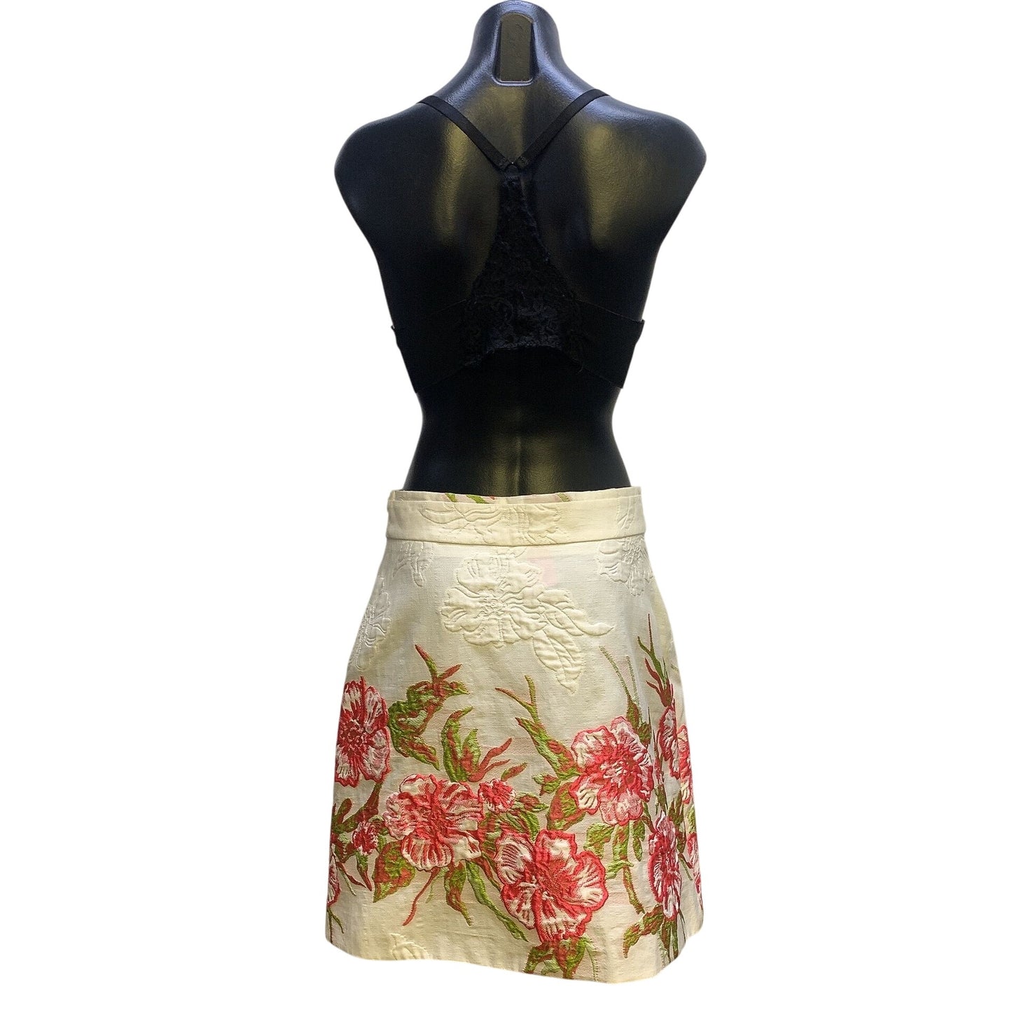Blumarine Made In Italy Floral Embroidered Skirt White S