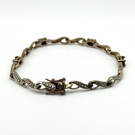 Sapphire & Diamond Accent 925 Sterling Silver Bracelet