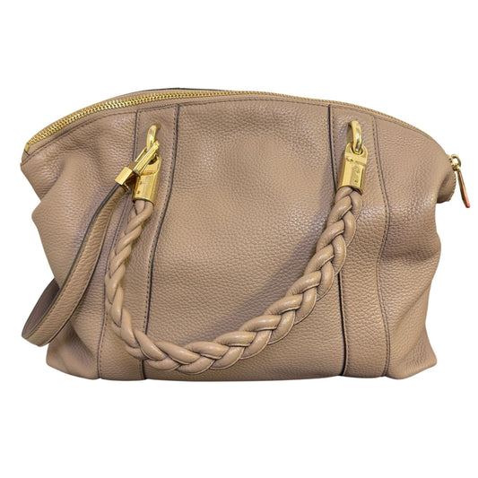Michael Kors Naomi Taupe Pebbled Leather Satchel Purse