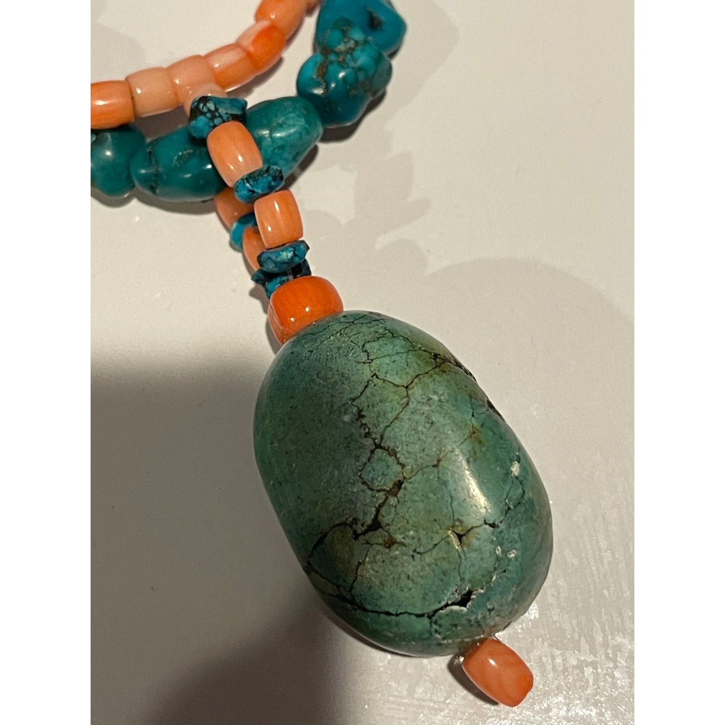 Turquoise Coral Doubled Tier Necklace