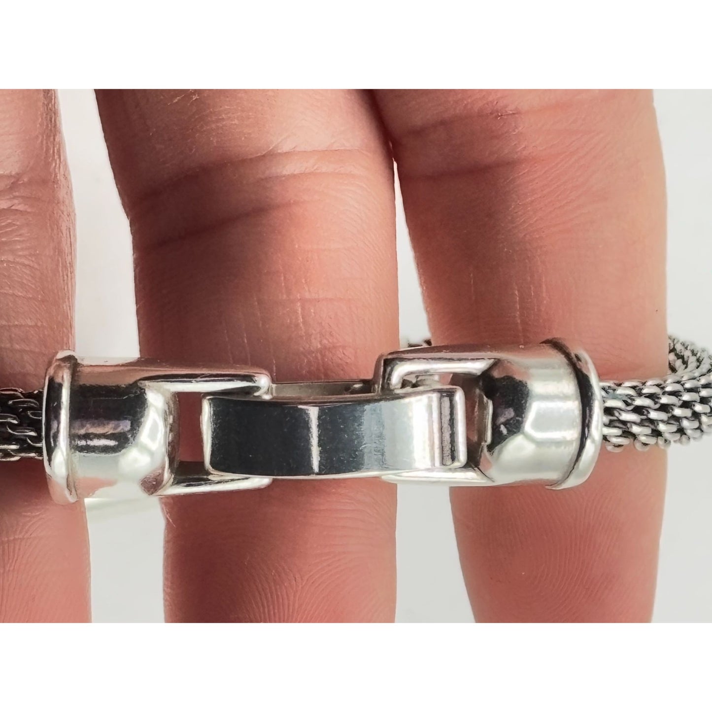 Brighton Star Accent Silver & Blue Mesh Bracelet