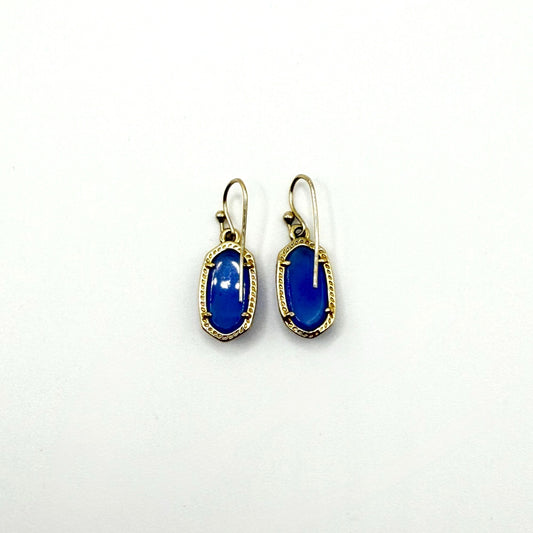 Kendra Scott Gold-Tone Drop Earrings With Blue Stones