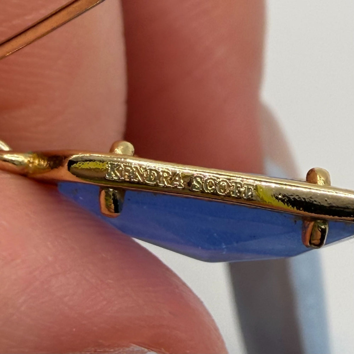 Kendra Scott Gold-Tone Drop Earrings With Blue Stones