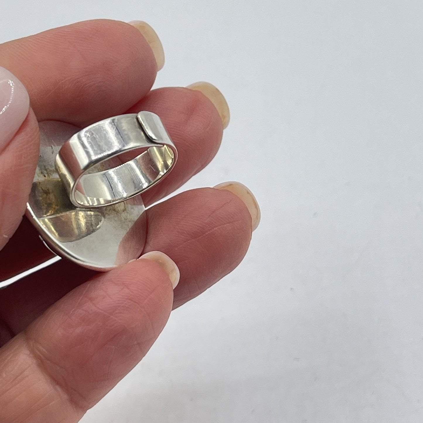 Sterling Silver Domed Ring Adjustable M