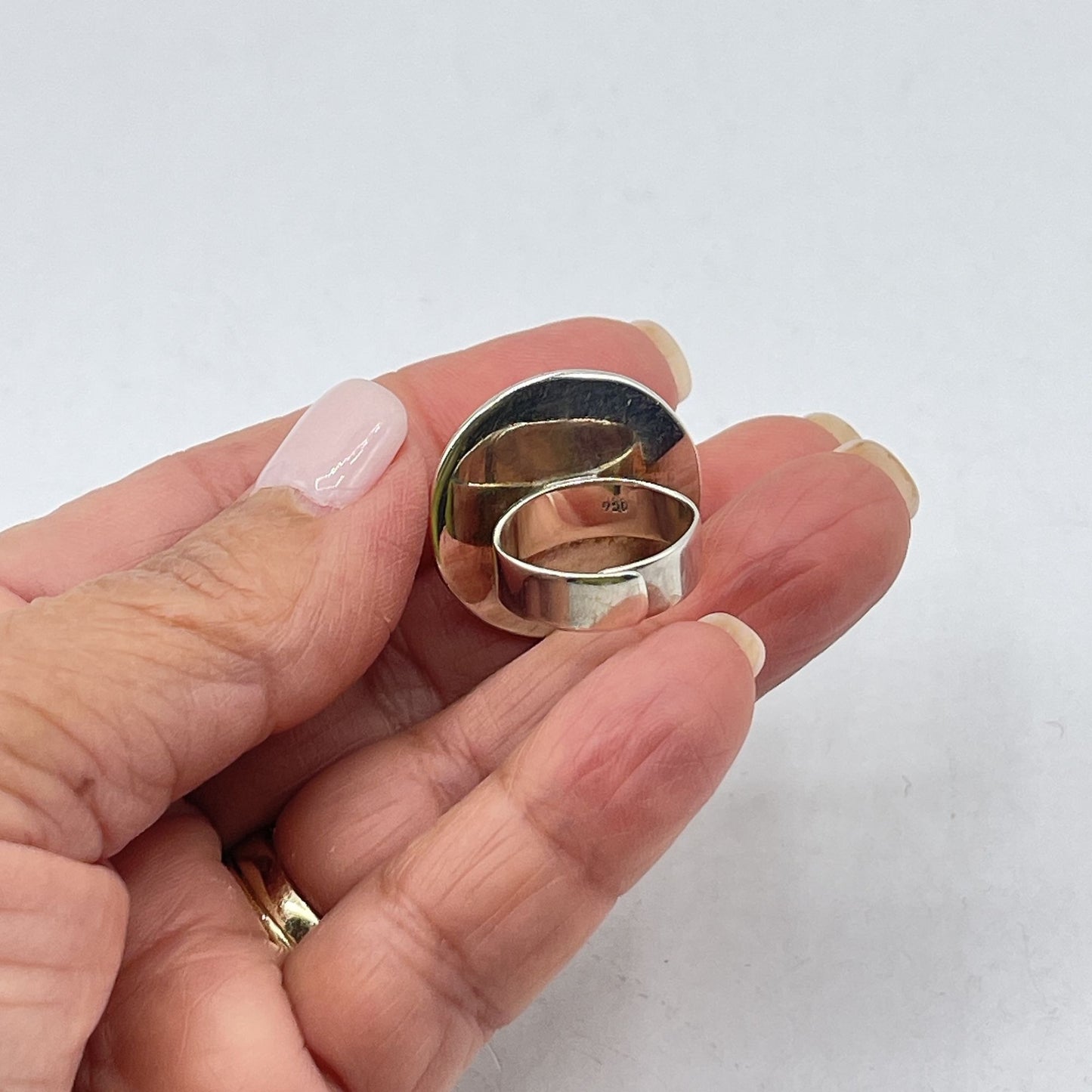 Sterling Silver Domed Ring Adjustable M