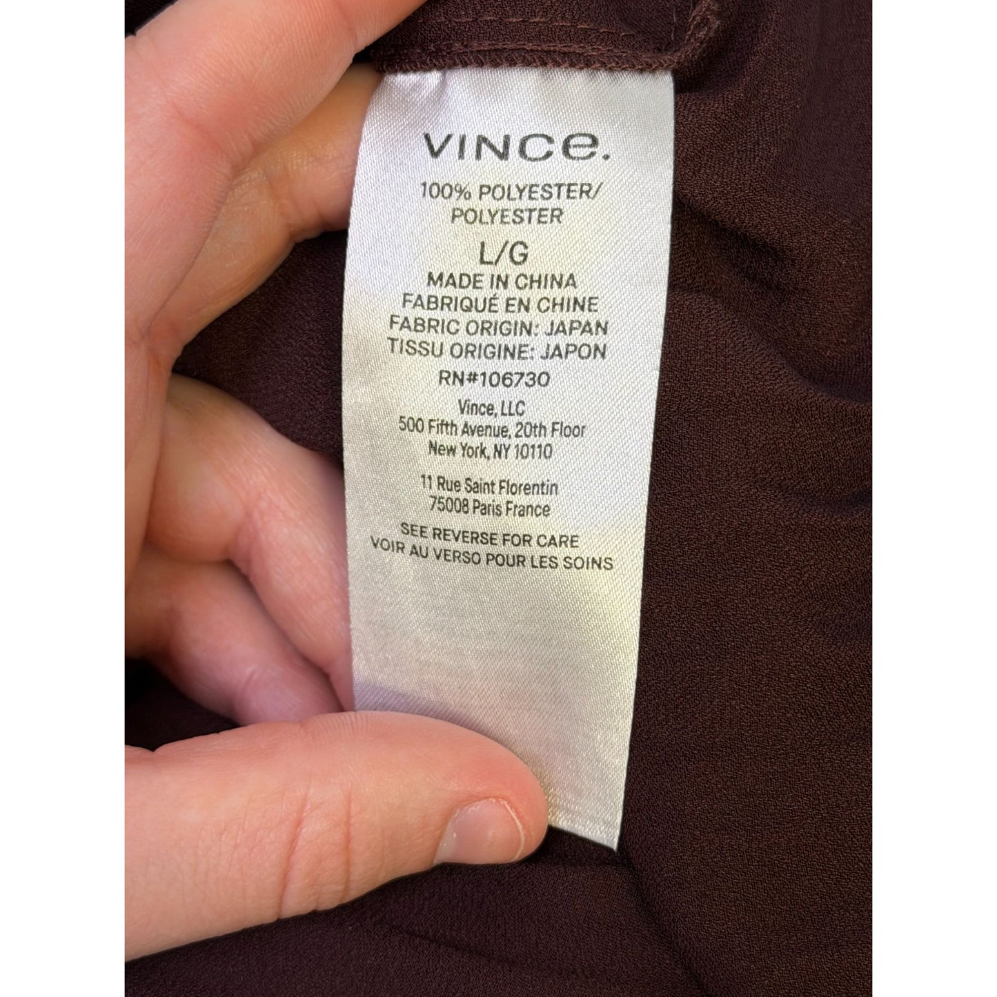 Vince Belted Wine Dress With Pleated Texture L