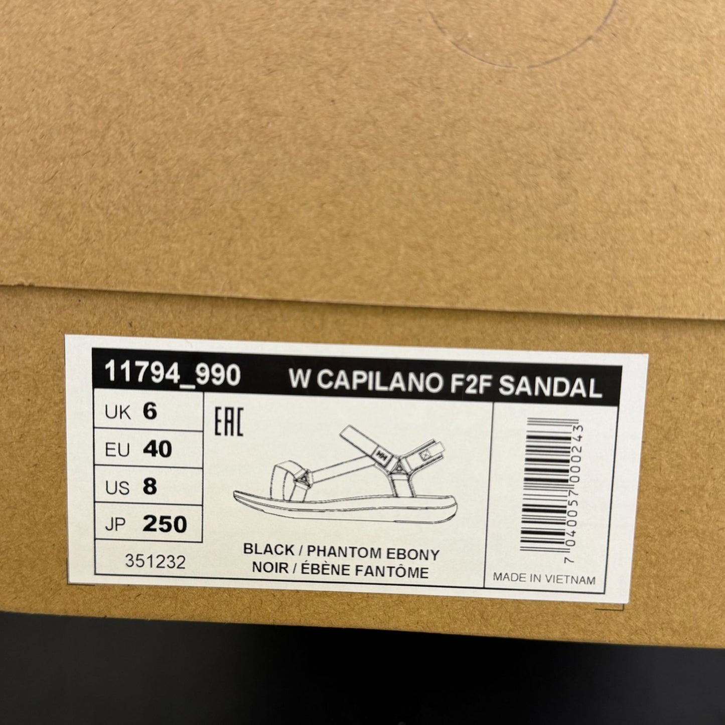 Helly Hansen Black Adjustable Sandals US 8 EU 40