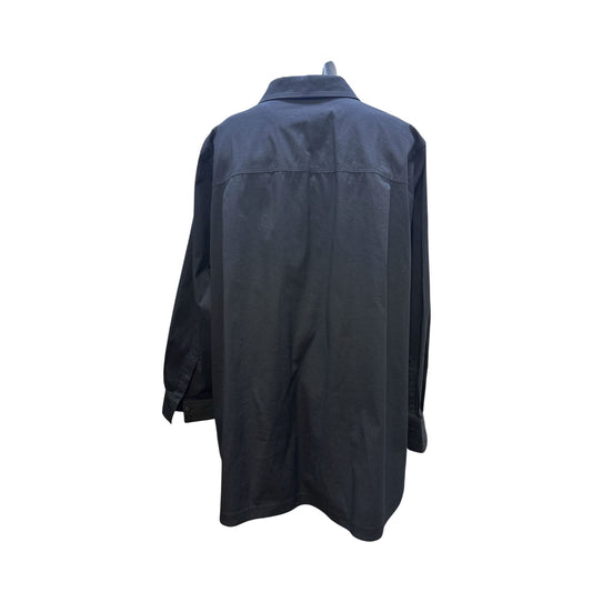 Lafayette 148 Black Button-Up Long Sleeve Tunic Blouse Size XXL