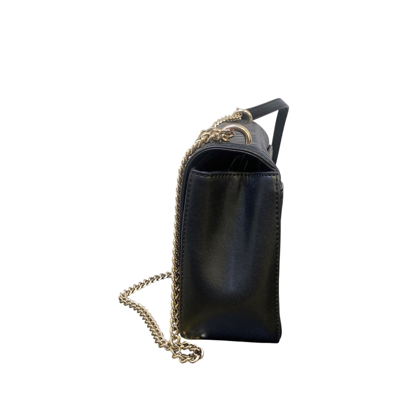 DKNY Black Embossed Crossbody Bag With Chain Strap