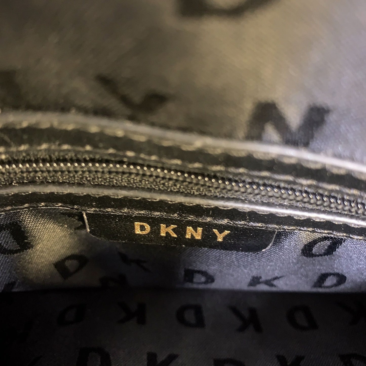 DKNY Black Embossed Crossbody Bag With Chain Strap