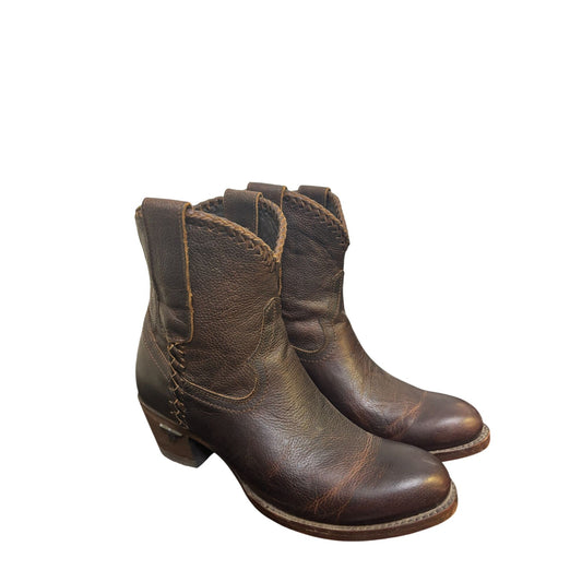Lane Brown Leather Ankle Boots Size 6