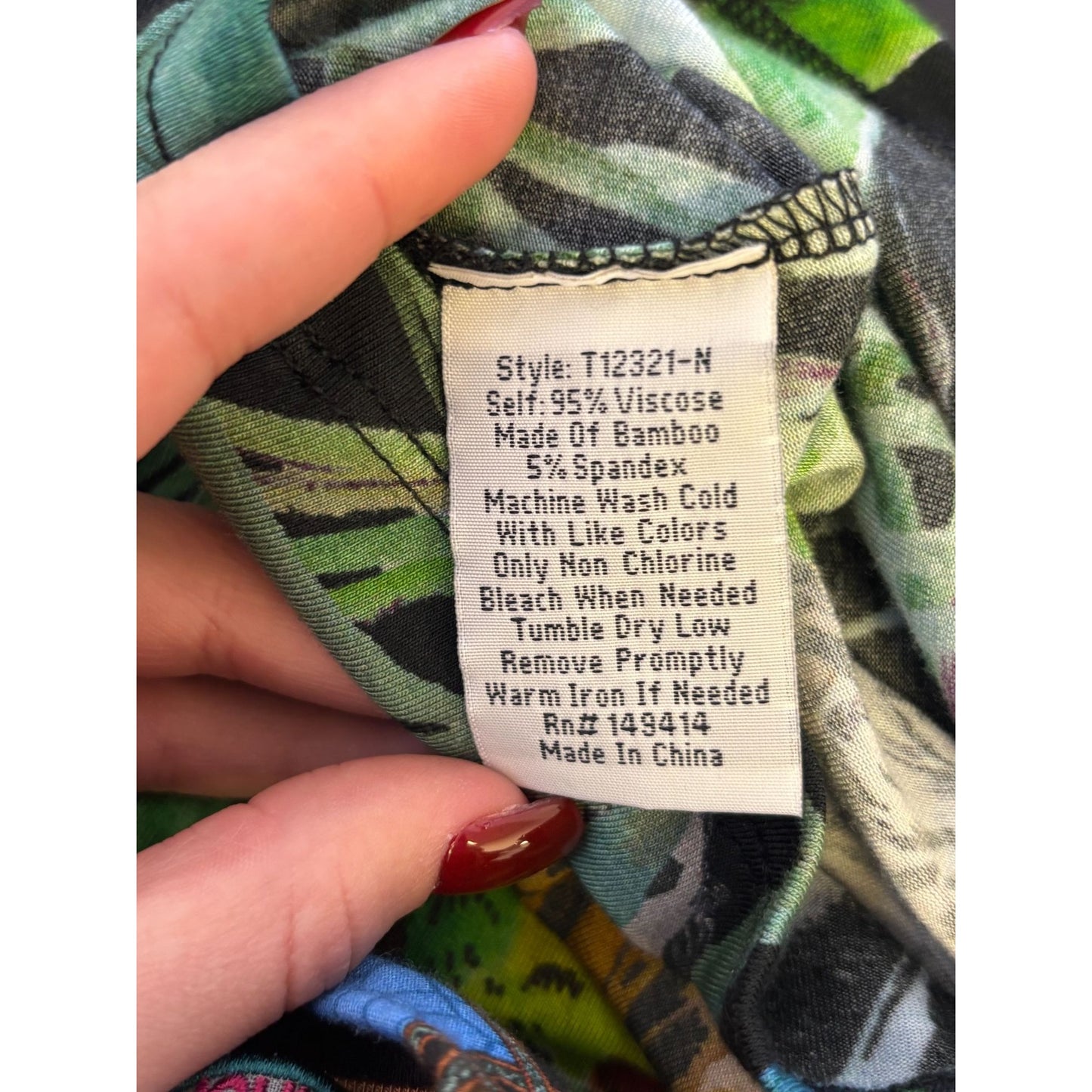 Johnny Was Tropical Print Long Sleeve Blouse S