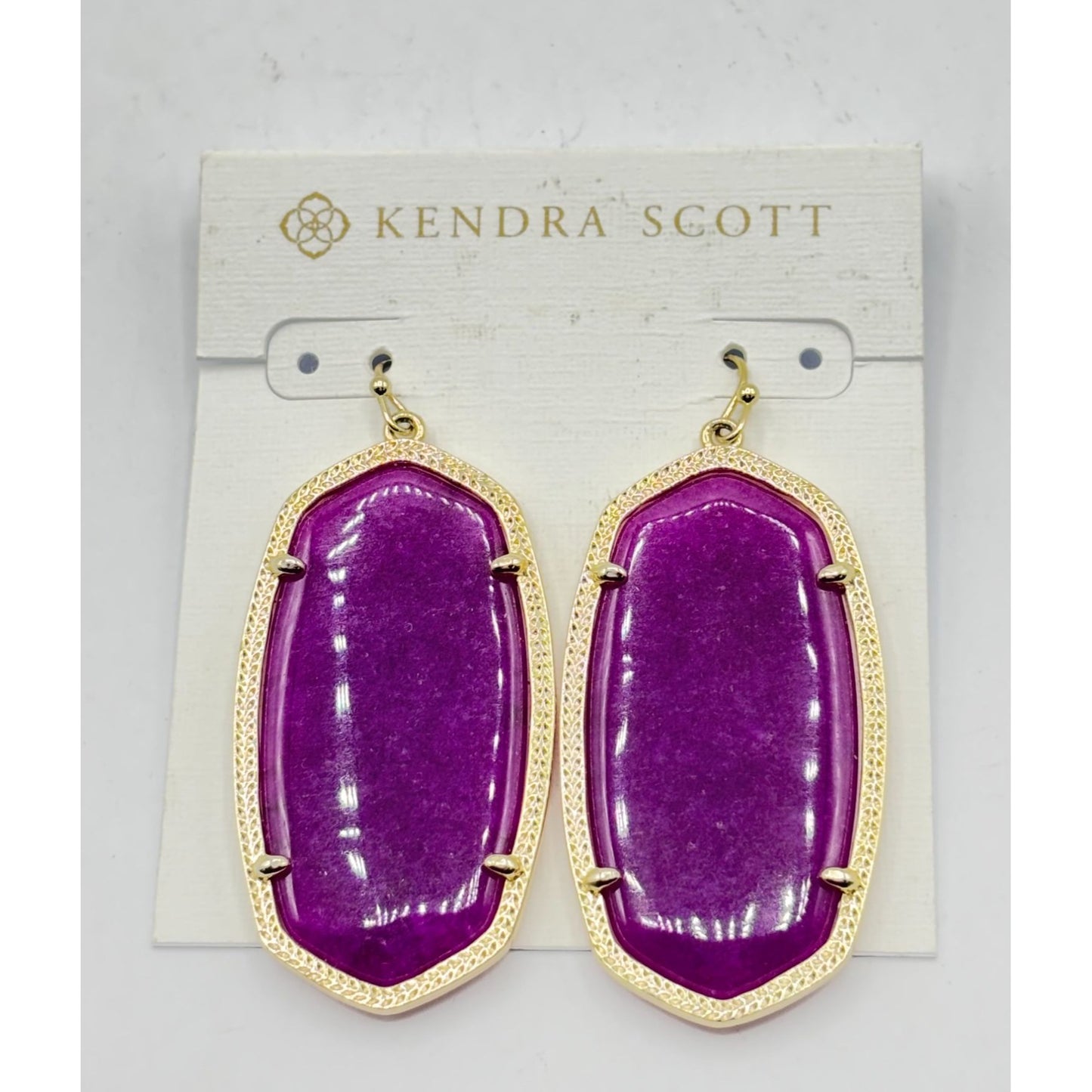 Kendra Scott Danielle Gold Statement Earrings Magenta Purple