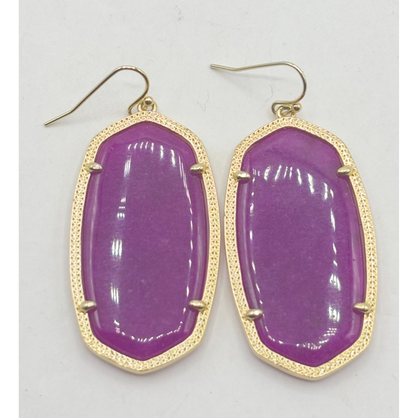 Kendra Scott Danielle Gold Statement Earrings Magenta Purple