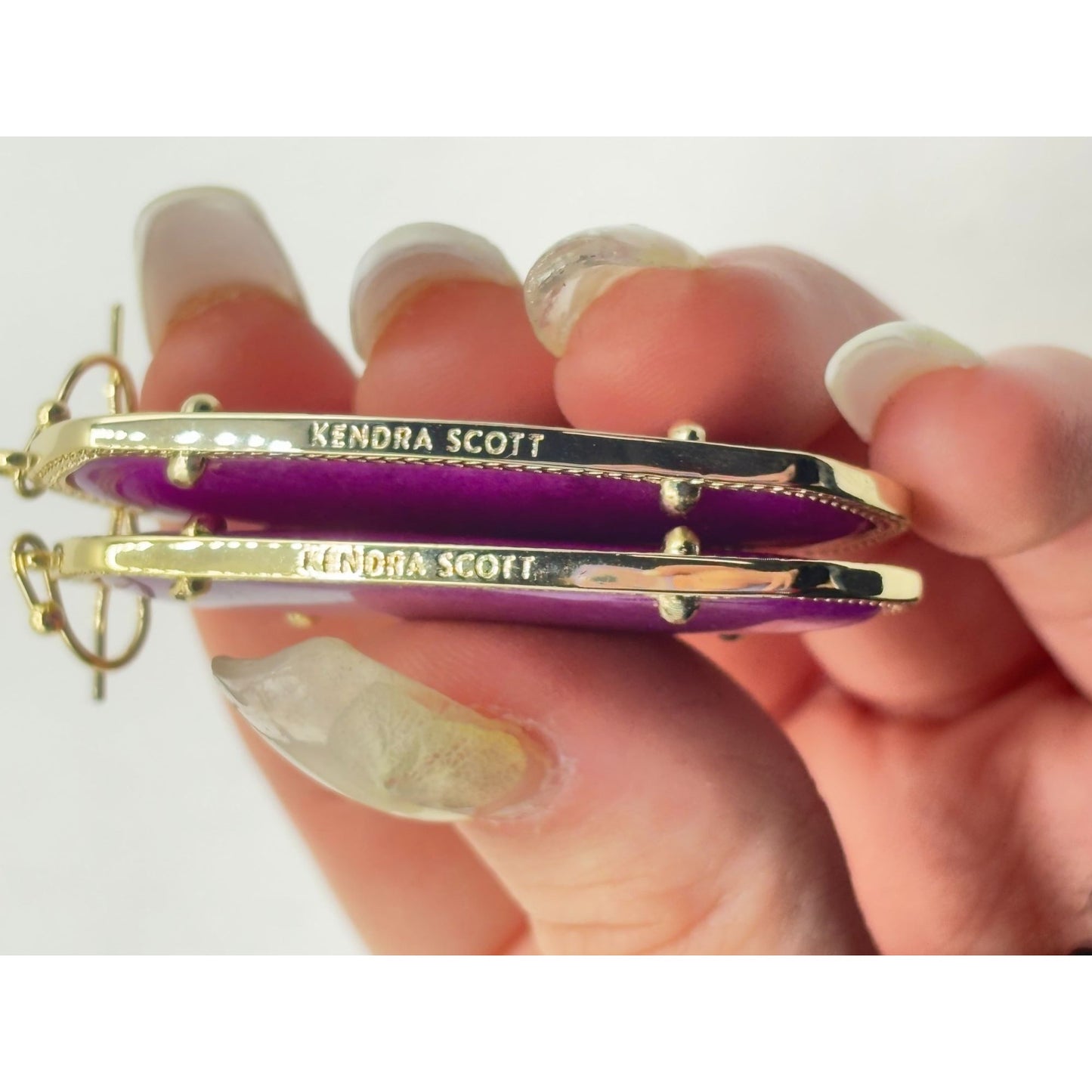 Kendra Scott Danielle Gold Statement Earrings Magenta Purple