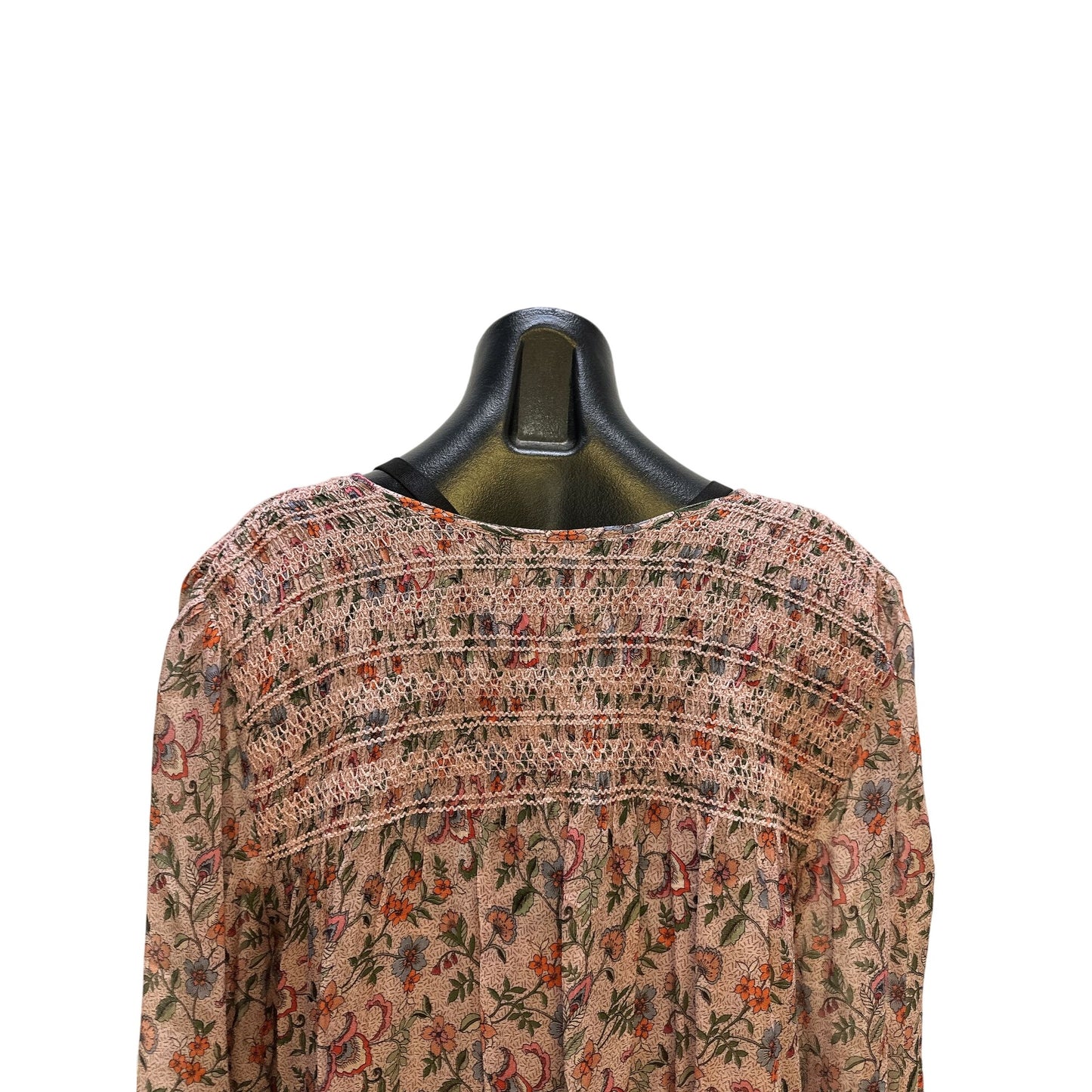 Johnny Was Bohemian Floral Print Long Sleeve Multicolor Dress Size L