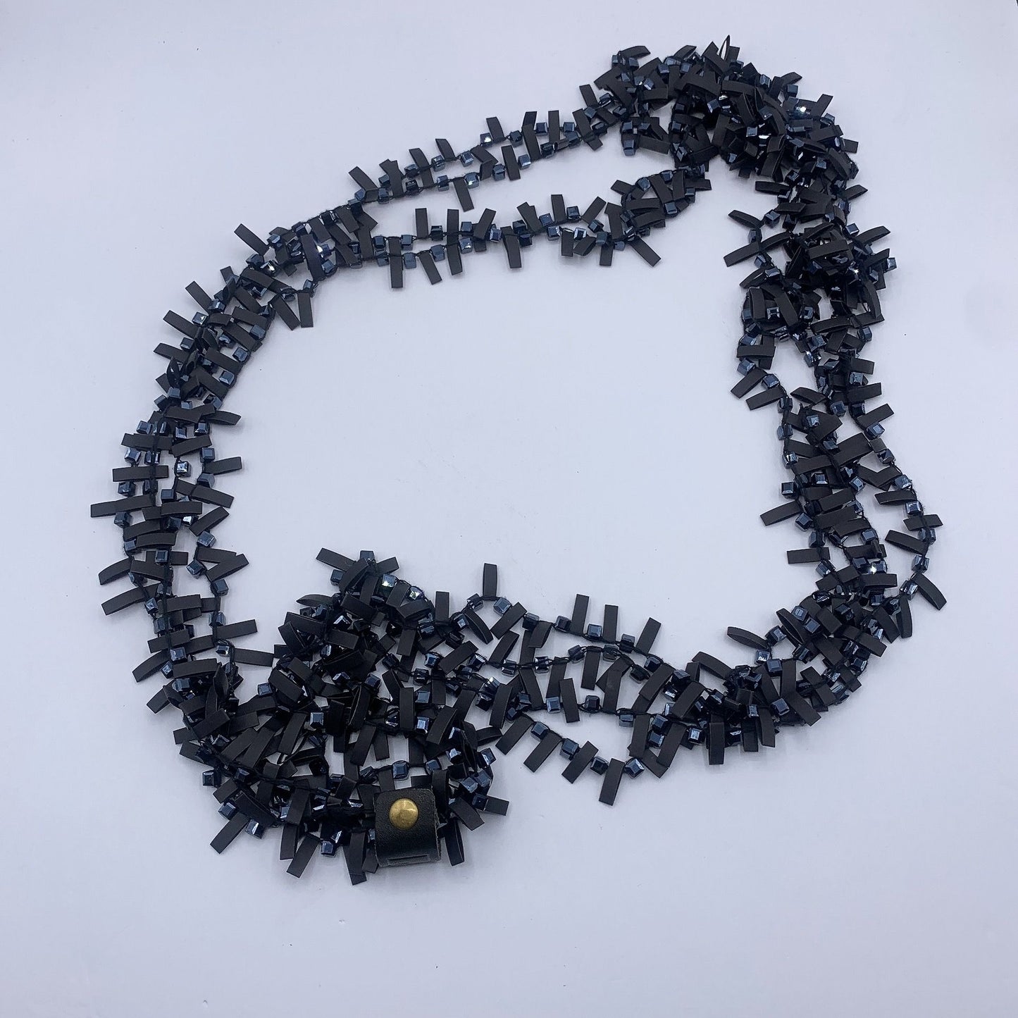 Jianhui London Hand-crocheted Rubber with Crystal Beads Necklace