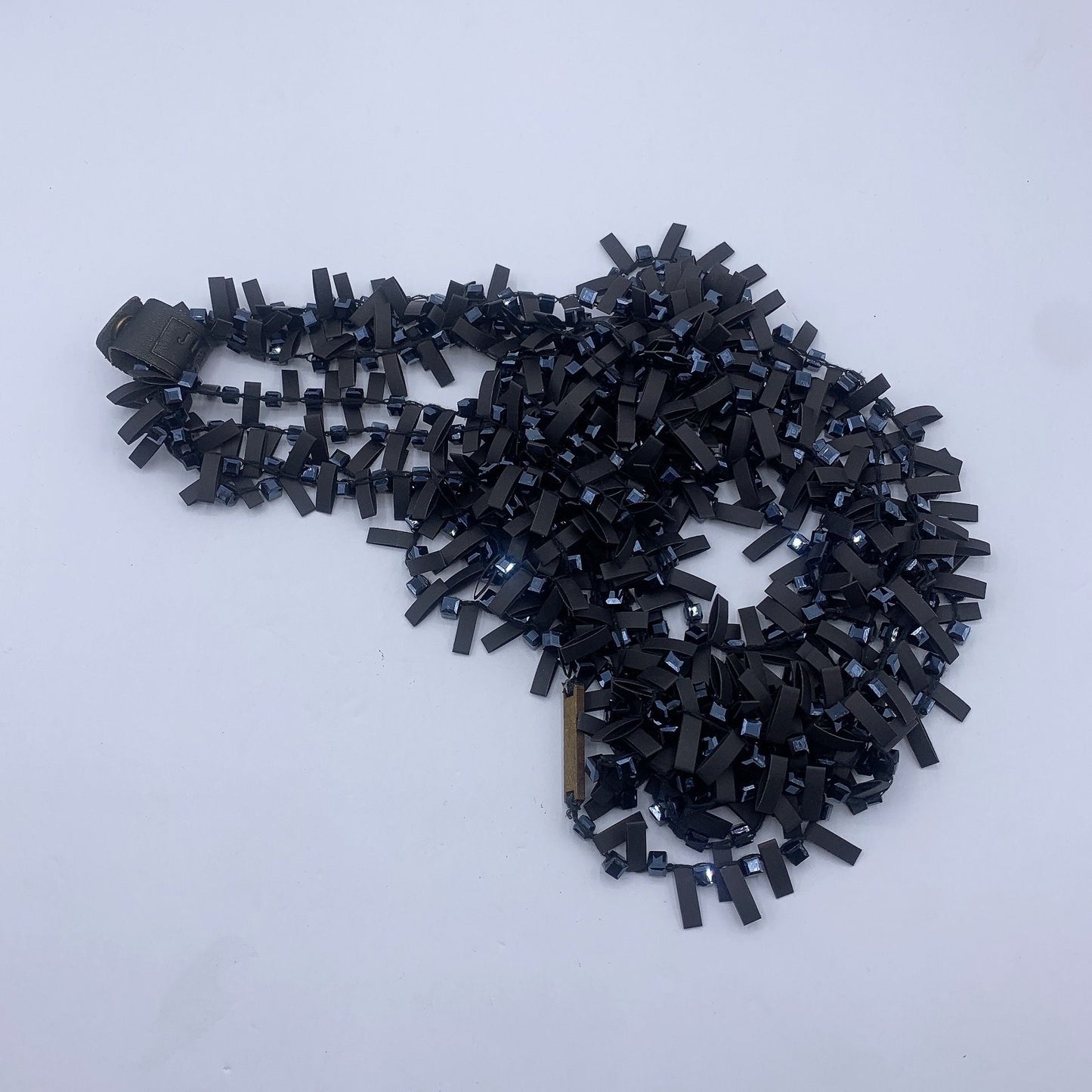 Jianhui London Hand-crocheted Rubber with Crystal Beads Necklace