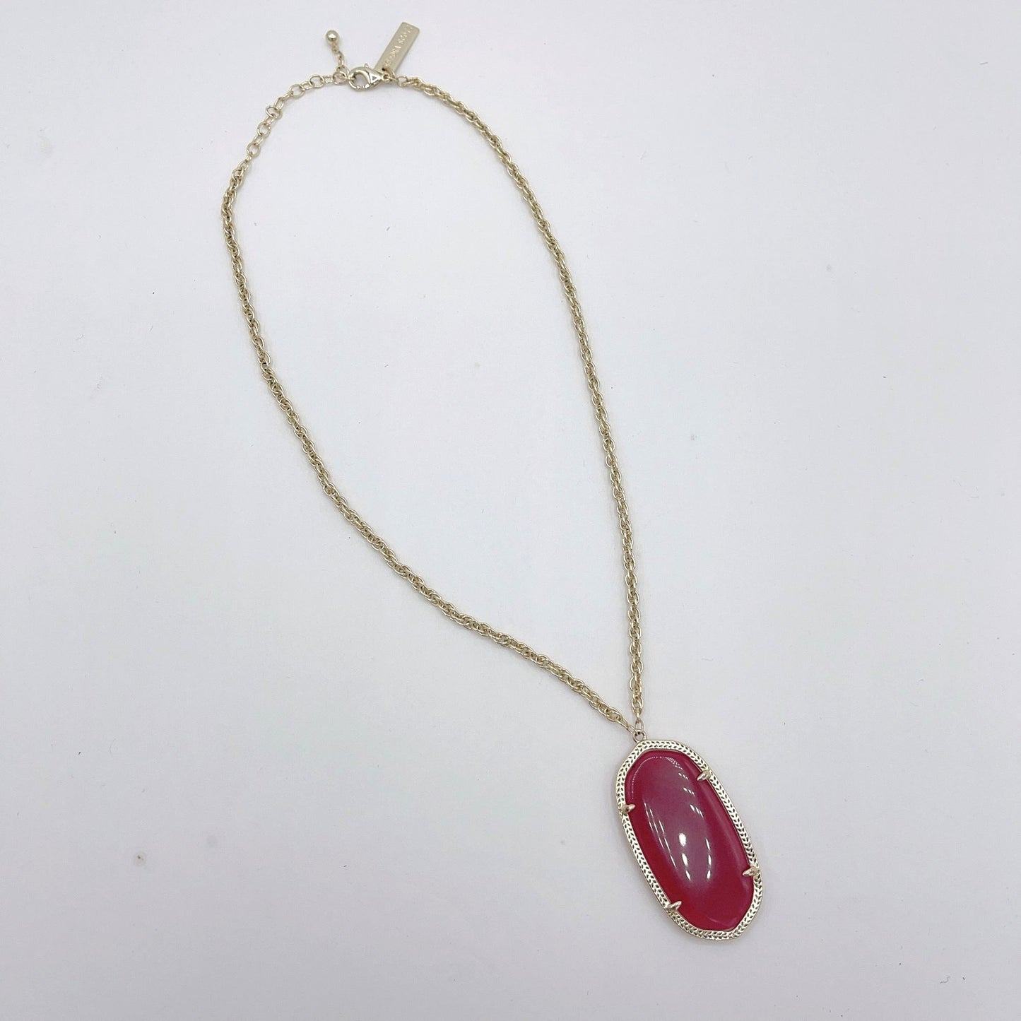 Kendra Scott Red Oval Stone Short Necklace