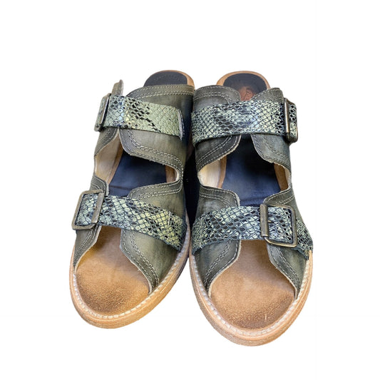 Freebird Leather Green Grey Snake Leather Sandal 11