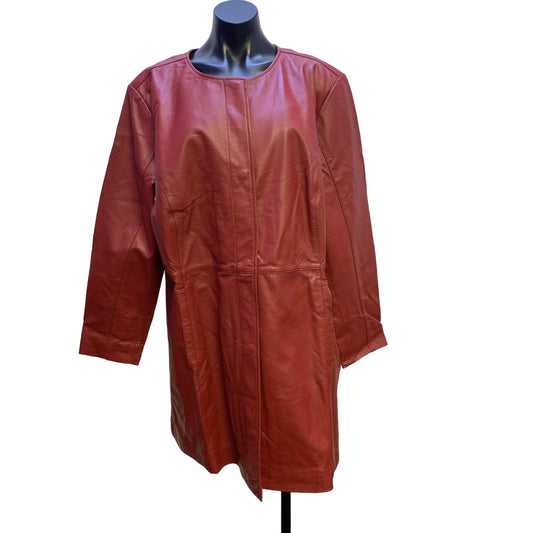 Jessica London New w/Tags Red Leather Coat Size 22