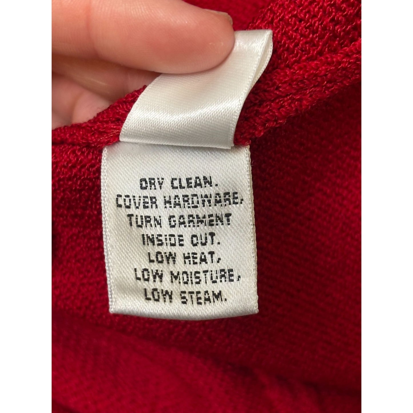 NWOT St. John Red Wool Ruffle Cardigan Long Sleeve Size 12