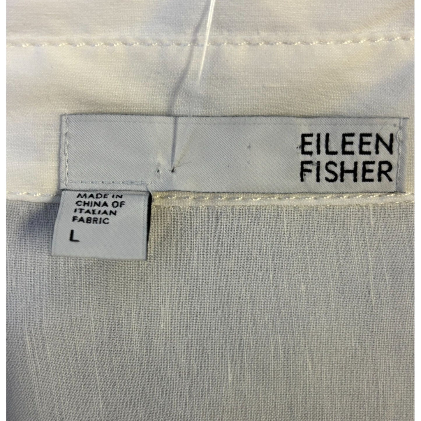 Eileen Fisher Button-Down Tunic Shirt Long Sleeve White L