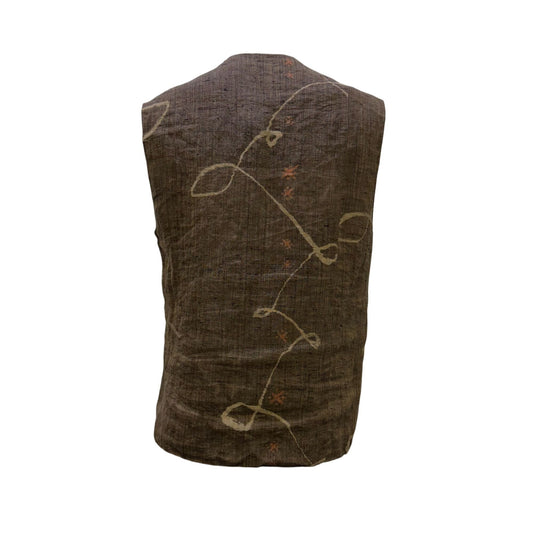 Asiatica Brown Open-Front Wrap Vest Size L