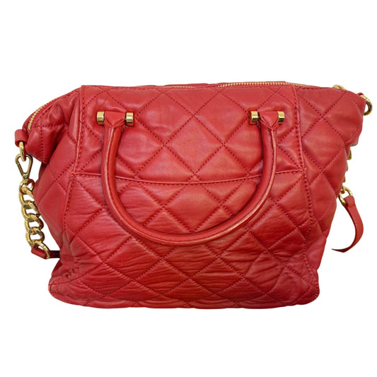 Michael Kors Red Leather Shoulder Bag With Gold-Tone Hardware