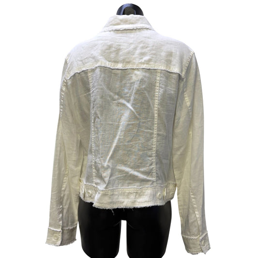 Tommy Bahama White Linen Jacket Button-Up L