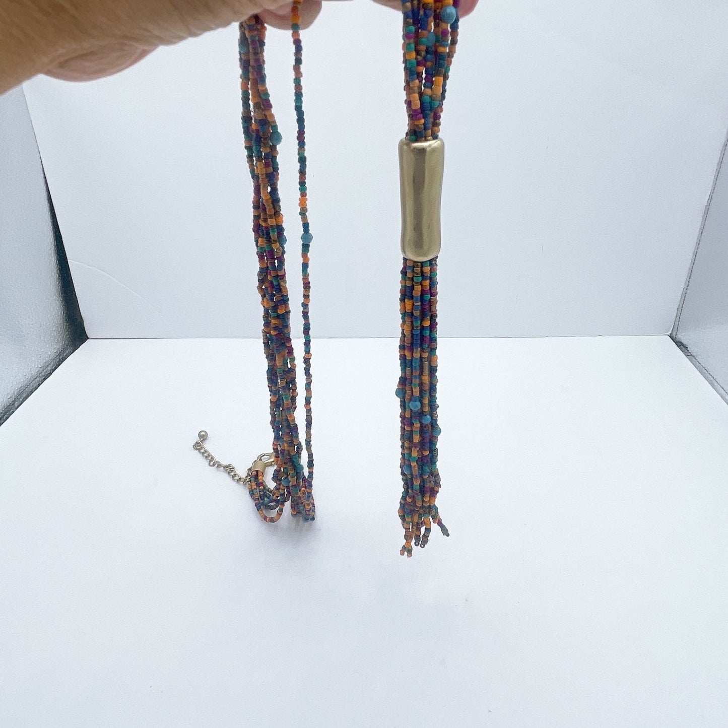 Chico's Multi Color Beaded Necklace Long