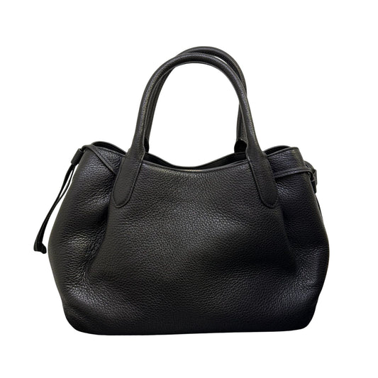 Kate Spade Black Pebbled Leather Satchel Bag With Adjustable Crossbody Strap