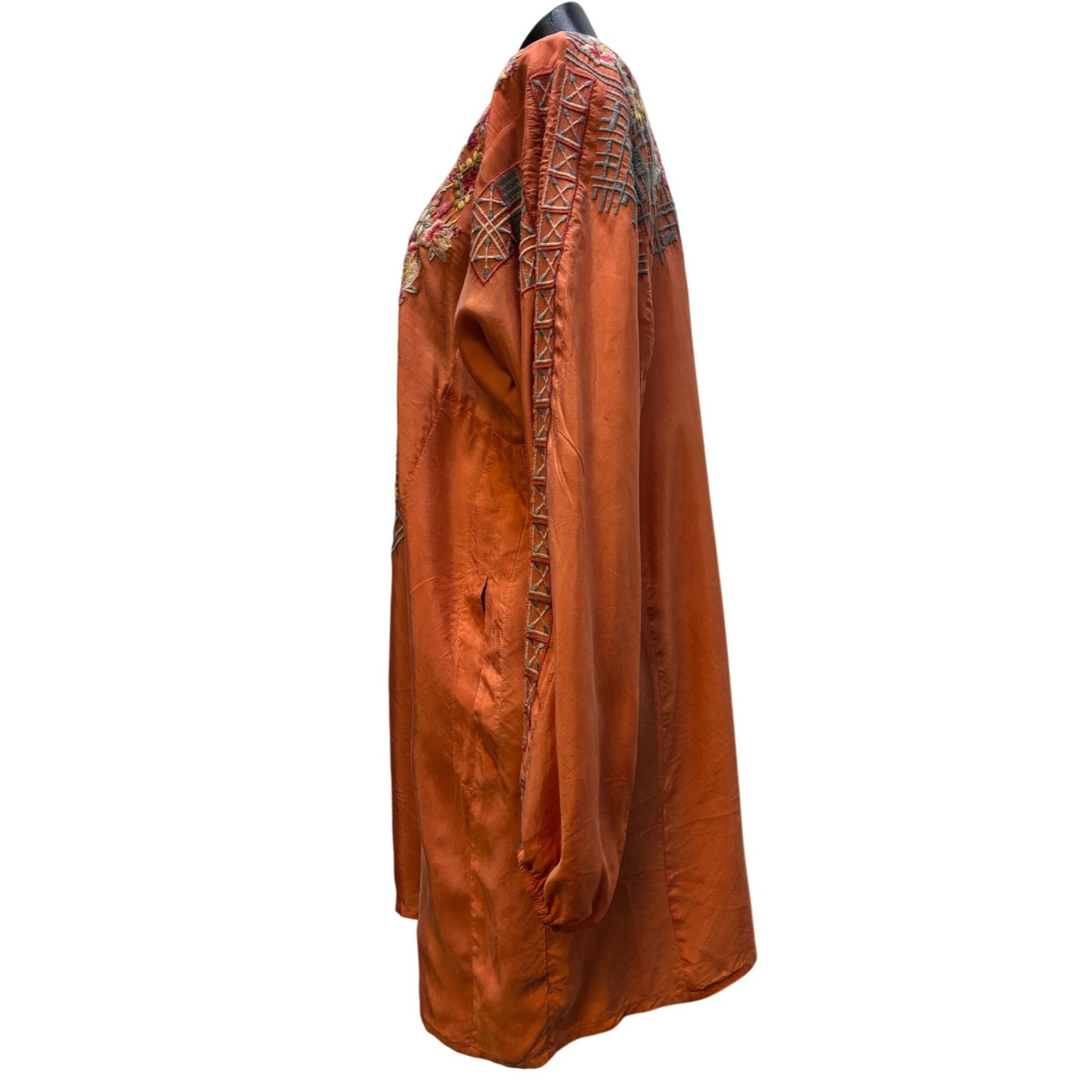 Biya Johnny Was Embroidered Tunic Blouse Peach Multi XL