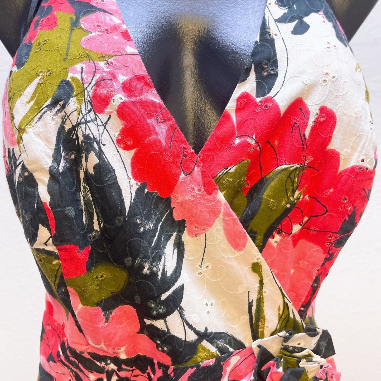 Muse Halter Neck Floral Print Dress Waist Wrap Tie 10