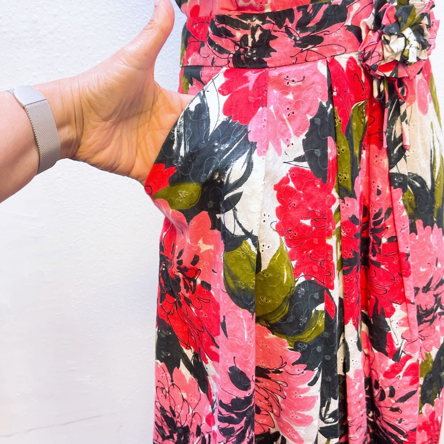 Muse Halter Neck Floral Print Dress Waist Wrap Tie 10