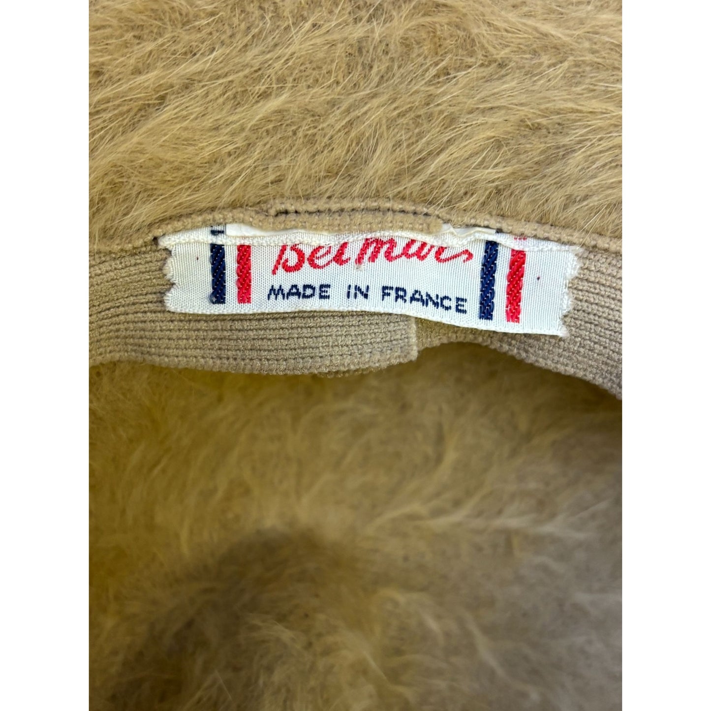 Vintage Tan Angora Cloche Hat Made In France